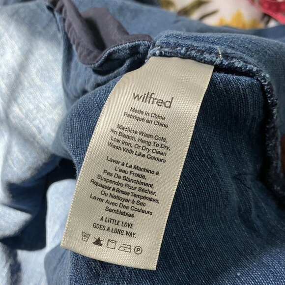 Wilfred Gabrielle Skirt Womens Linen Chambray Midi Western High Slit Denim - Picture 5 of 10